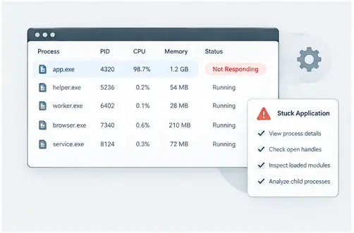 AI-generated illustration for Troubleshooting an Unresponsive or Stuck Application